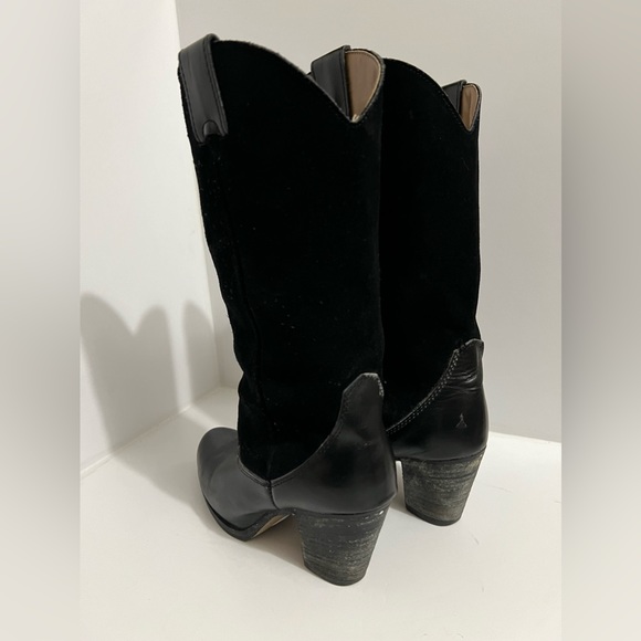 Vintage Black on Black All Leather Cowboy Boots - Size 8 - Picture 5 of 14